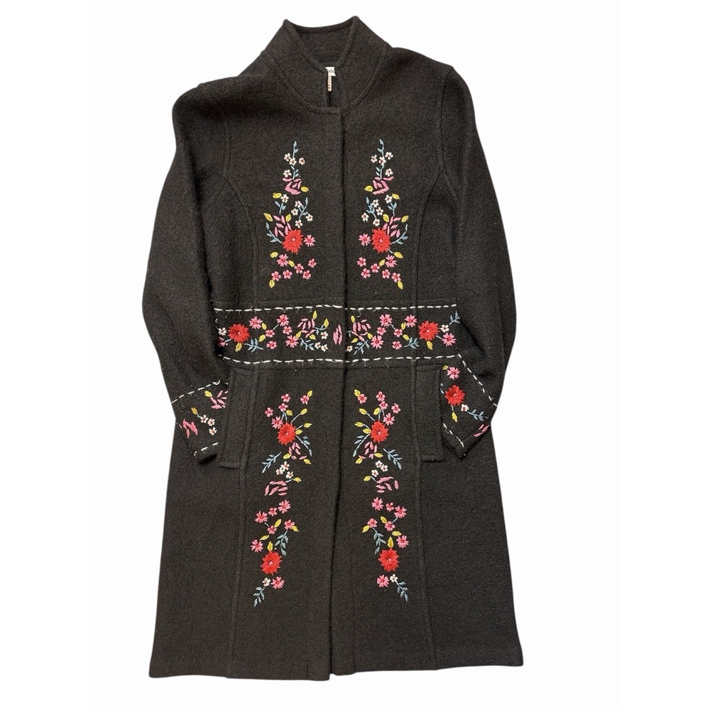 Alexandra Bartlett Wool Embroidered Jacket Black Small (P2)